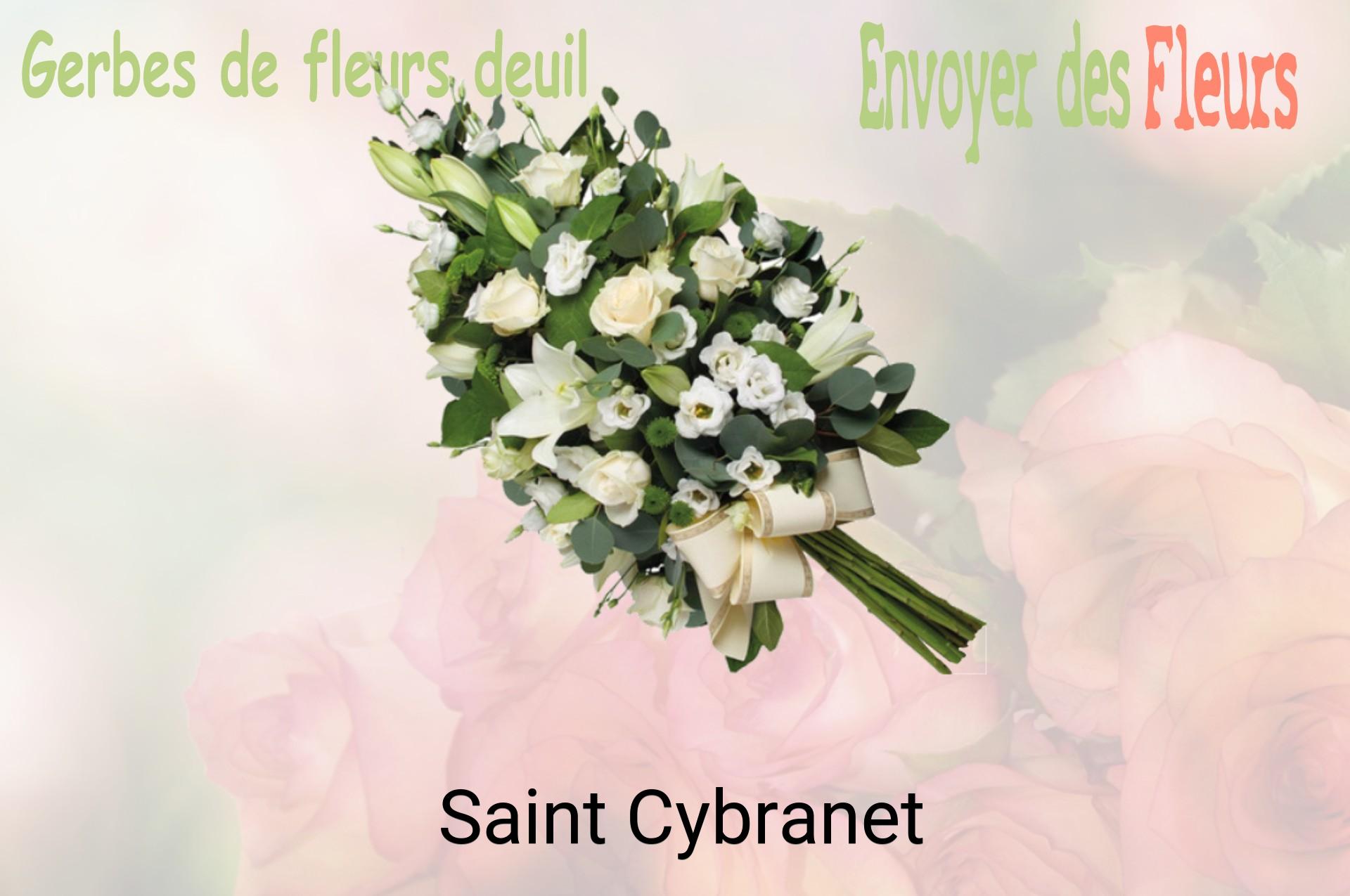 Gerbe de fleurs de deuil livrée à Saint-Cybranet